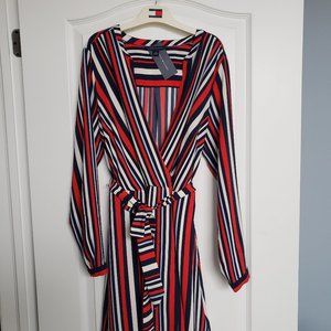 Tommy Hilfiger nautical striped wrap dress